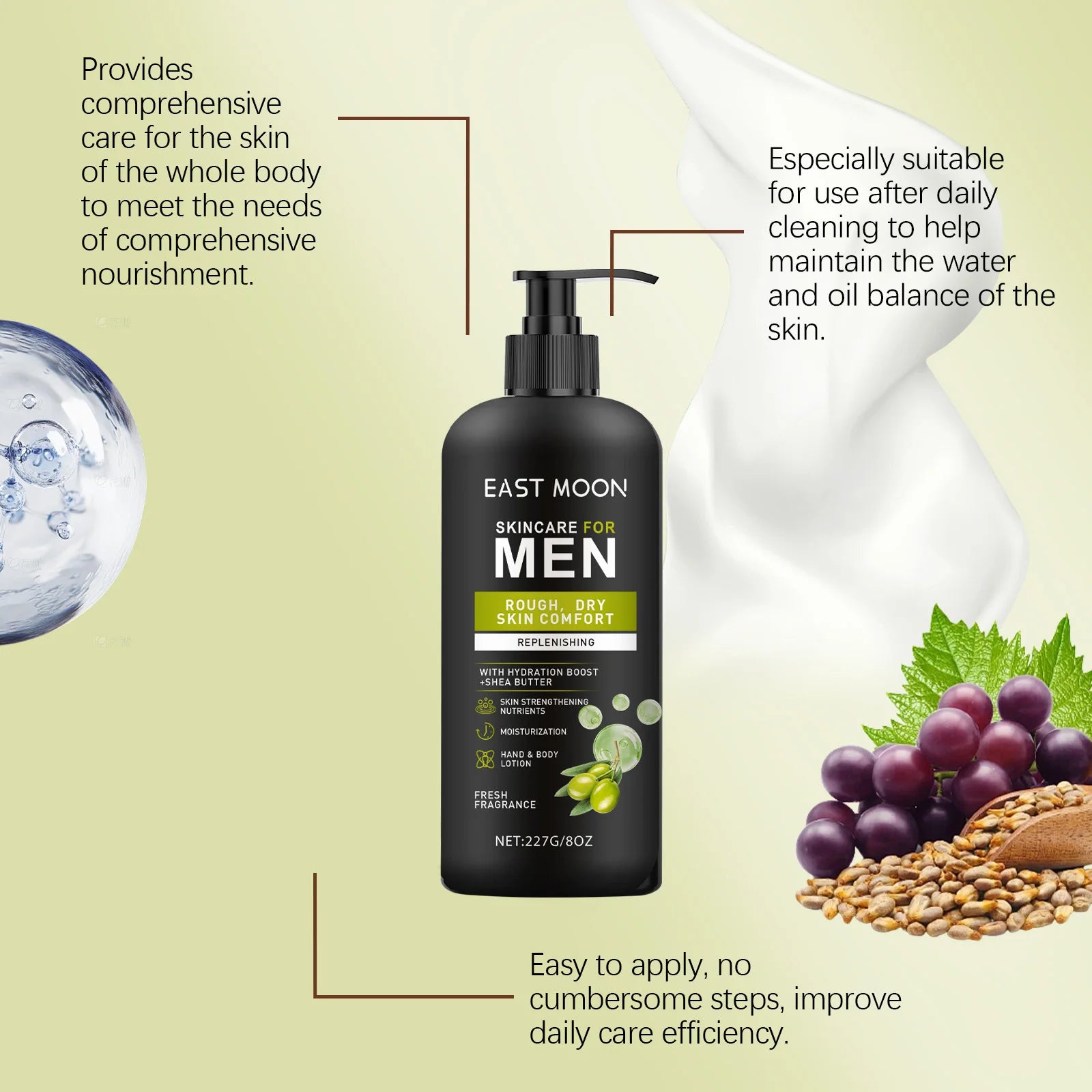 Men's Body Lotion Series Moisturize Dry Improve Sagging Oil Control Lasting Fragrance Brighten Skin Nourishing Creams Zpaxo