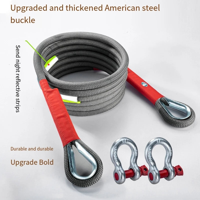 Heavy-Duty Polyester Towing Rope with Steel Shackle | Off-Road