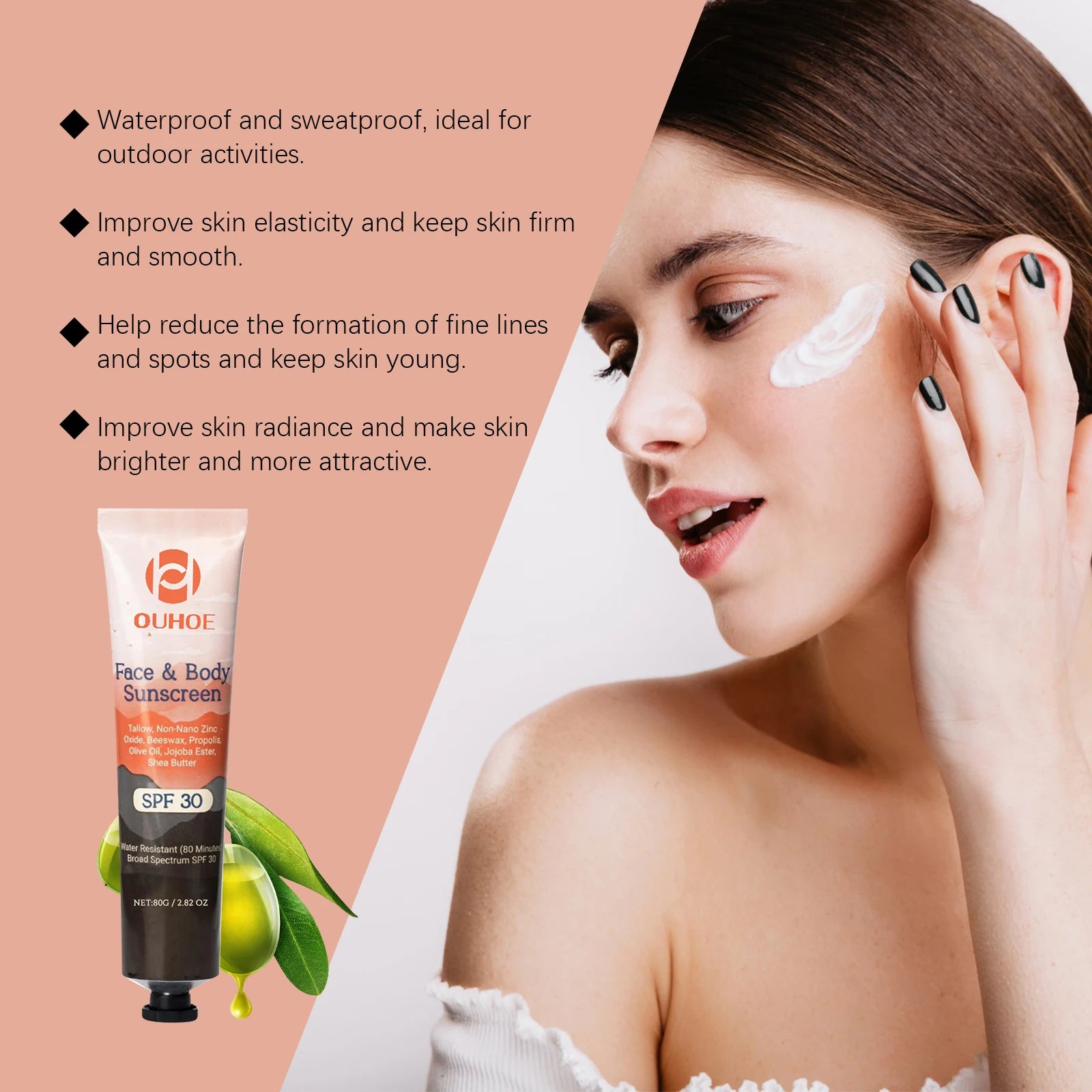 Facial Body Sunscreen UV Protection Waterproof Oil Control Sunblock Moisturizing Brightening Refresh Summer Anti Sunburn Spf30+ Zpaxo