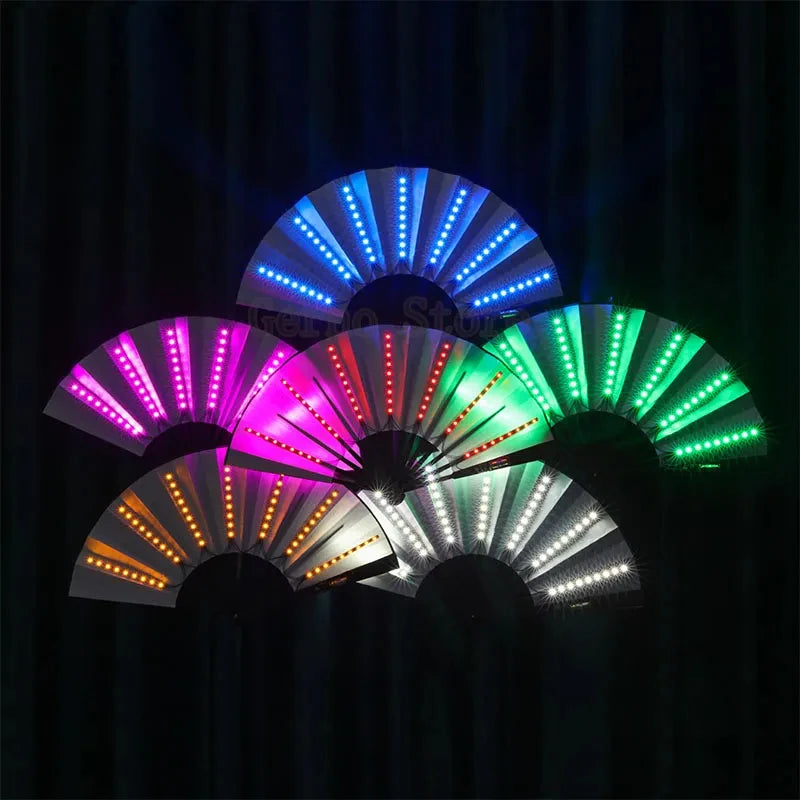 Glow Folding Led Fan Dancing Light Night Show Halloween Christmas