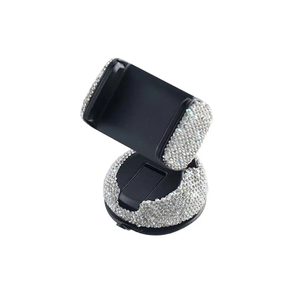 Air Vent Clip Windshield Phone Holder Bling Crystal Dashboard Mounts Zpaxo White