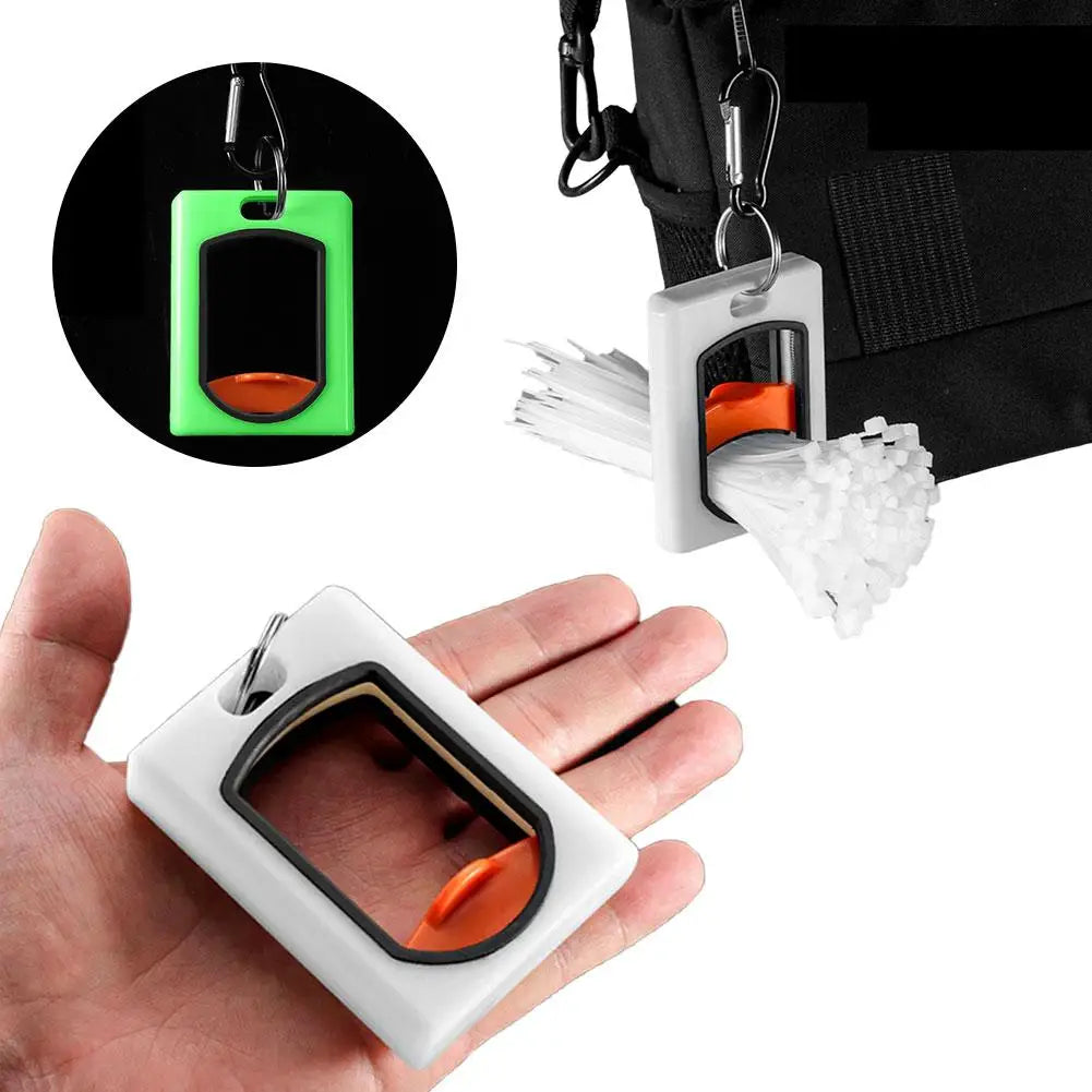 1/2PCS Portable Cable Tie Organizer with Hanging Buckle, Fluorescent for Neatly Storing & Dispensing Wire Ties Anti-Loss Design Zpaxo