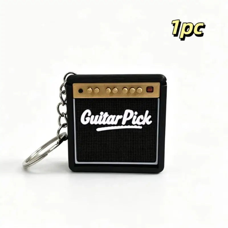 S1 Portable Guitar Pick Storage Box Keychain Hanger Anti-losing Picks