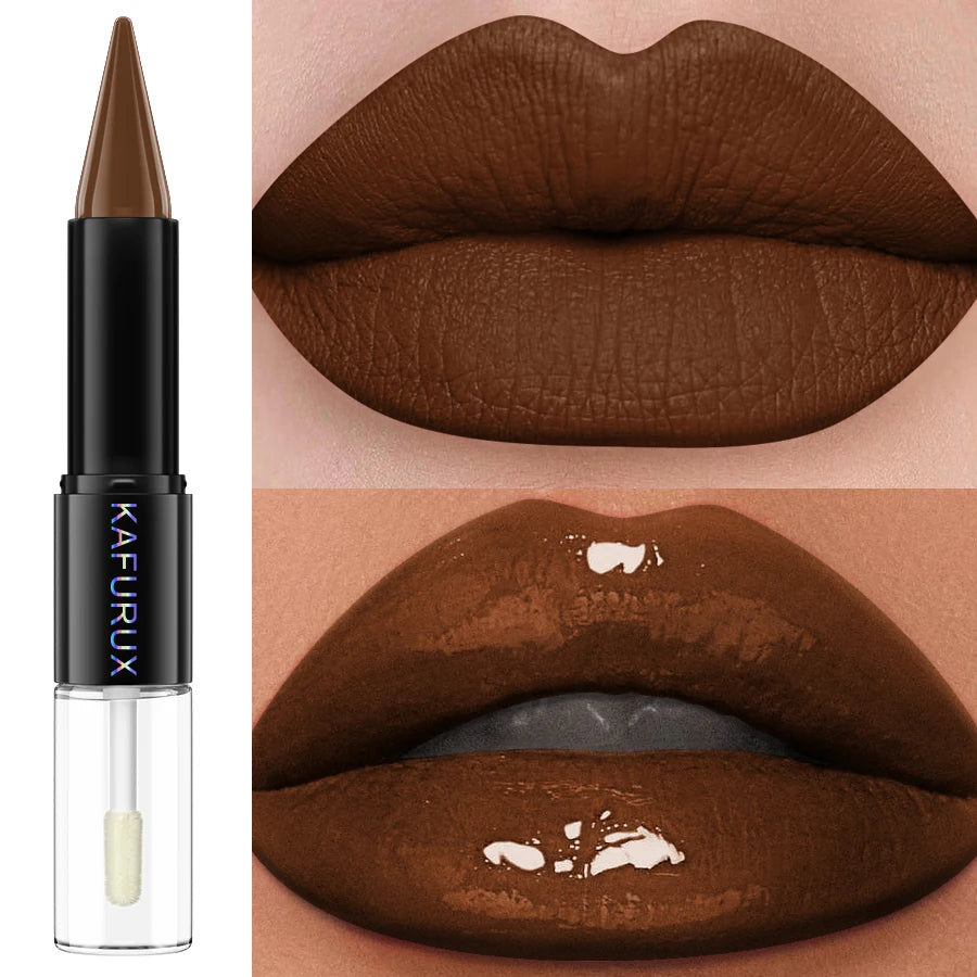 Waterproof 1 Double Head Lipstick Lip Coat Long Lasting 24HR Makeup