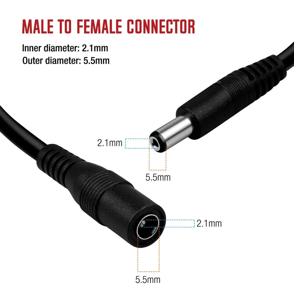 10M/5M DC Power Extension Cord 5.5mm*2.1mm Jack Adapter Lead Cable Female to Male External Plug for Electronics Zpaxo