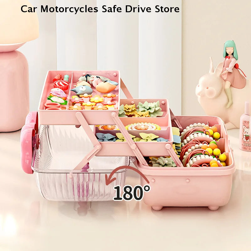 CMMulti-layer Hairpin Organizer Cute Girl Jewelry Case Head Rope