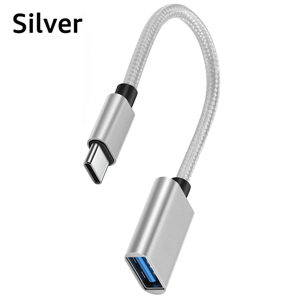 Type-c USB 3 0 OTG Adapter Cable Samsung S20 S10+ Xiaomi Mi 11 Zpaxo Silvery