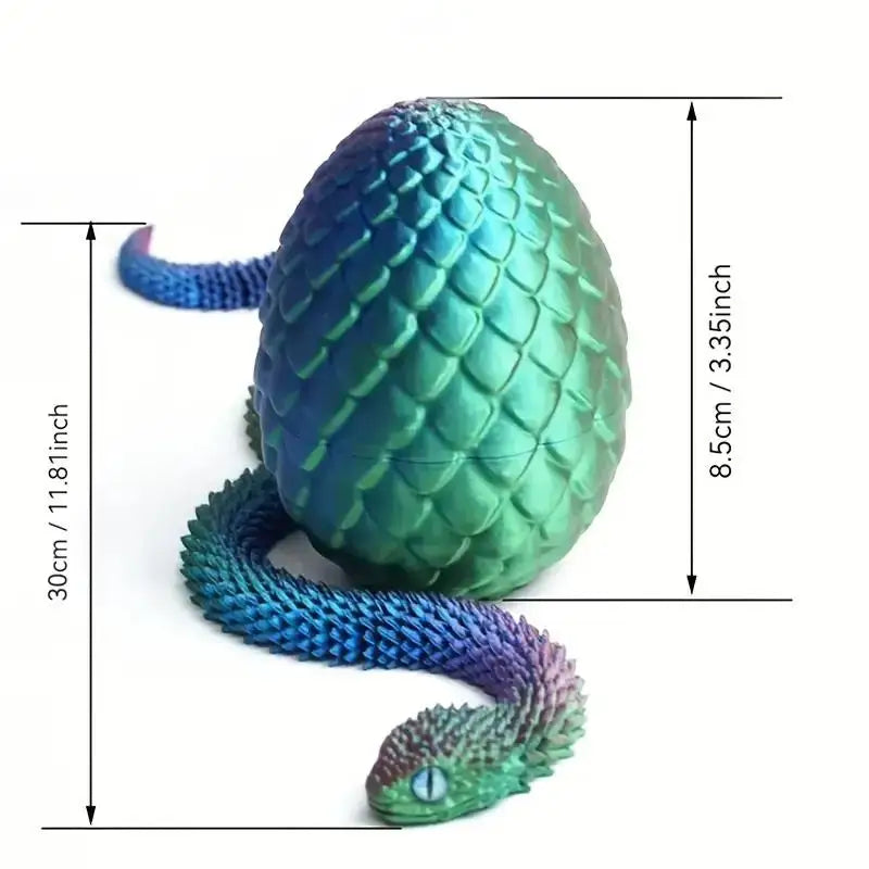 3D printed snake and surprise egg set-desktop decoration, holiday gift (Halloween/Christmas/Thanksgiving), random eye color. Zpaxo
