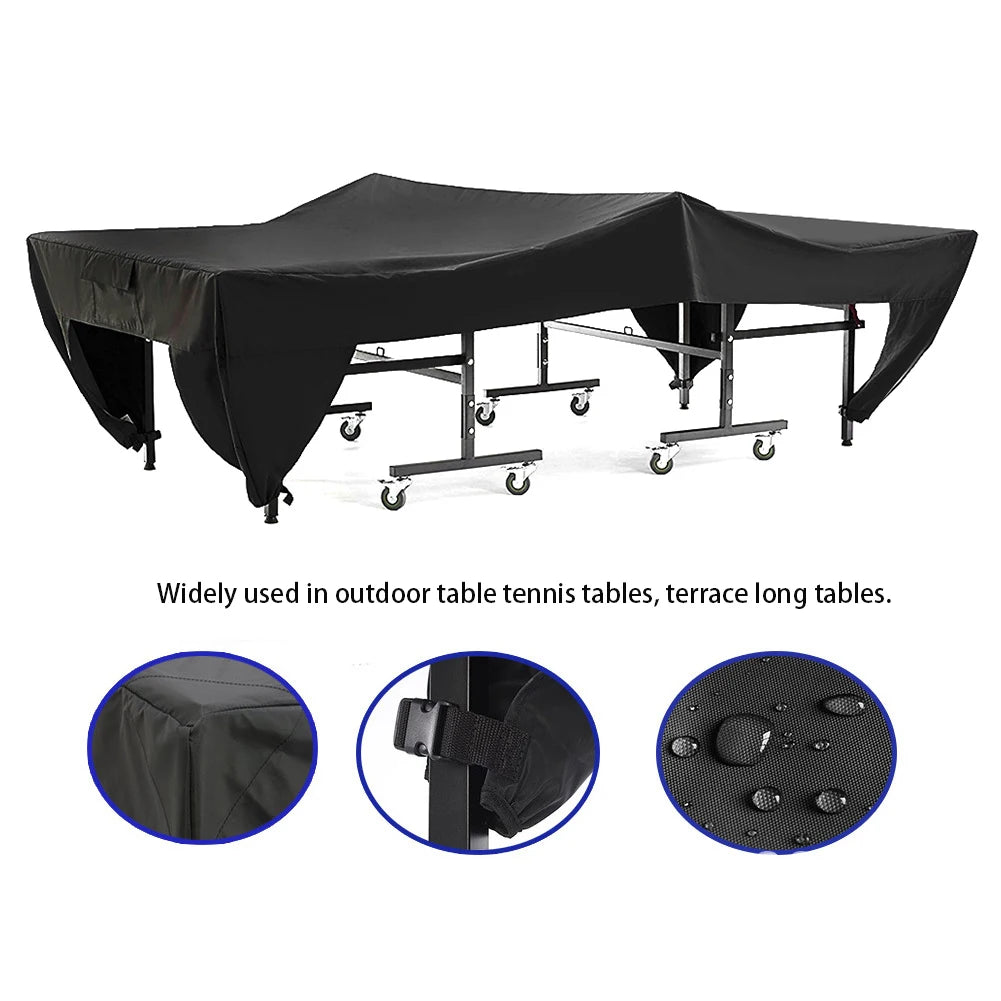 Table Tennis Table Cover Outdoor Courtyard Patio Waterproof Dust Proof Ping Pong Tables Terrace Long Tables Cover 280*153*73cm Zpaxo