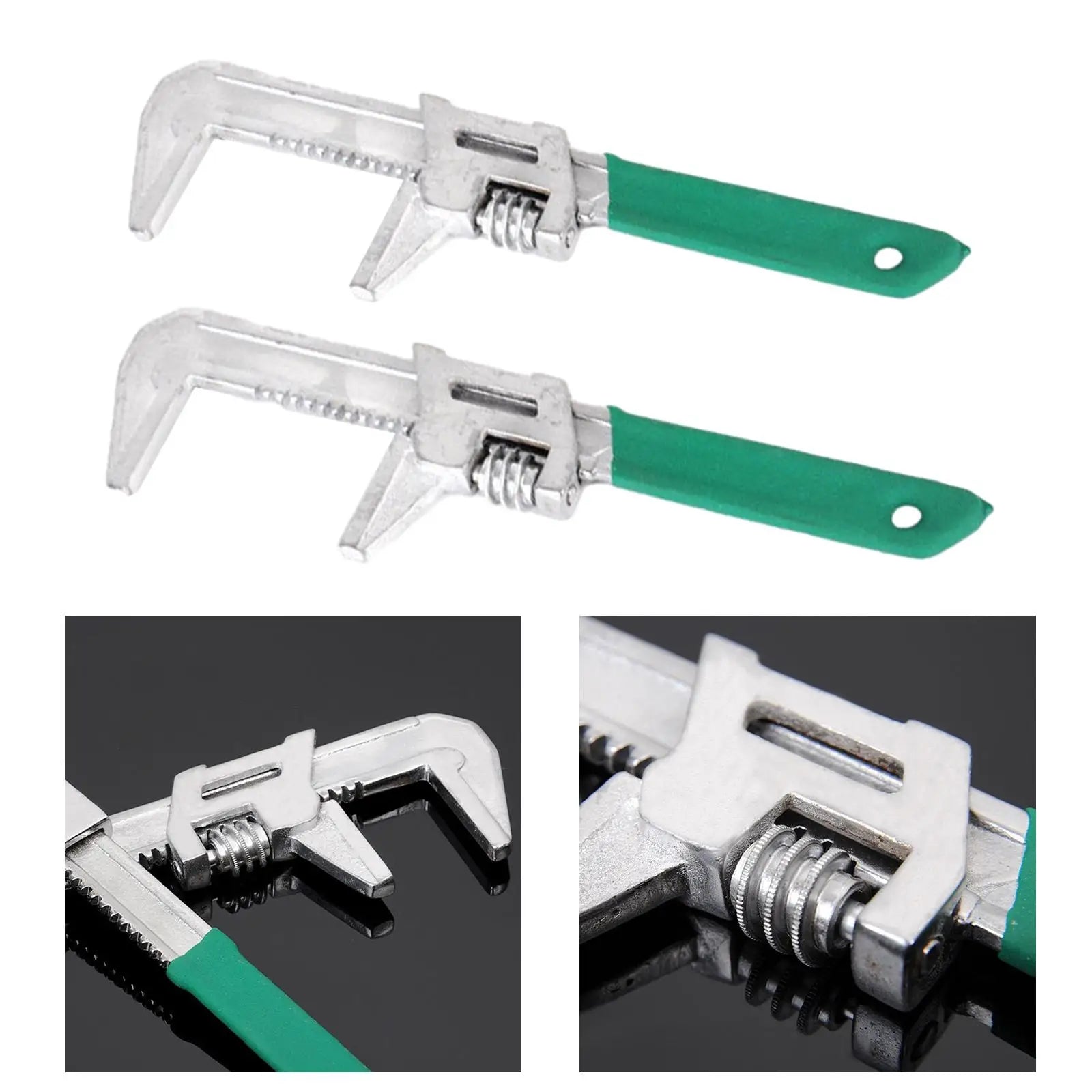 F Type Adjustable Wrench Steel Versatile Plumbing Repair Hand Tools Wide Mouth Wrench Right Angle Spanner for DIY Project Zpaxo