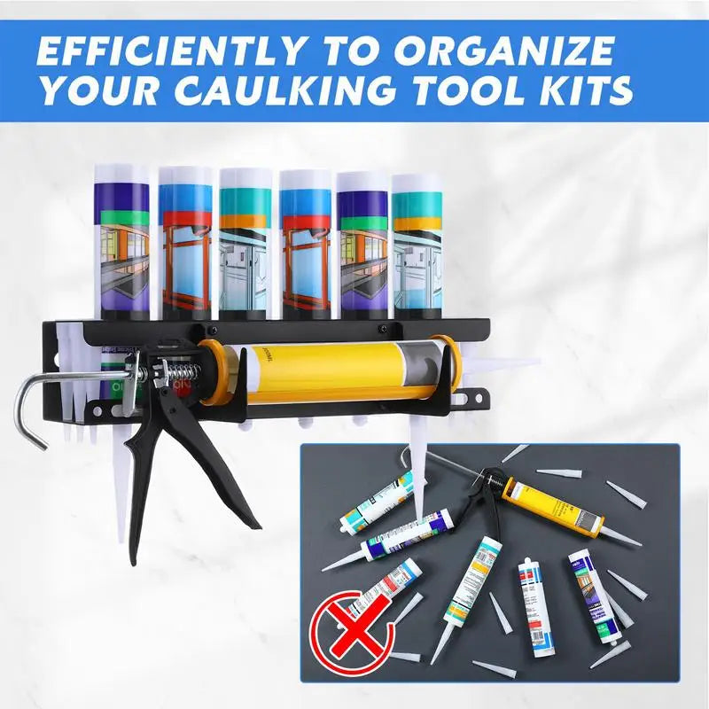 Caulk Tube Holder Wall Mounted Metal Grease Rack Horizontal Base