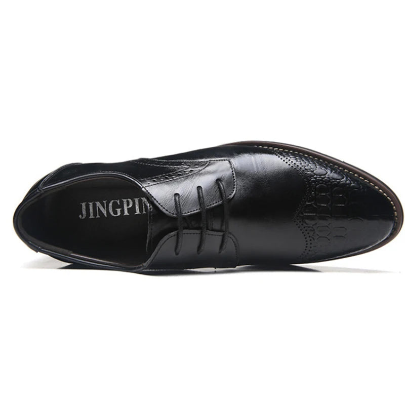 Mens Multi Croc Embossed Brogue Oxfords Classic Lace Up Formal Dress Zpaxo
