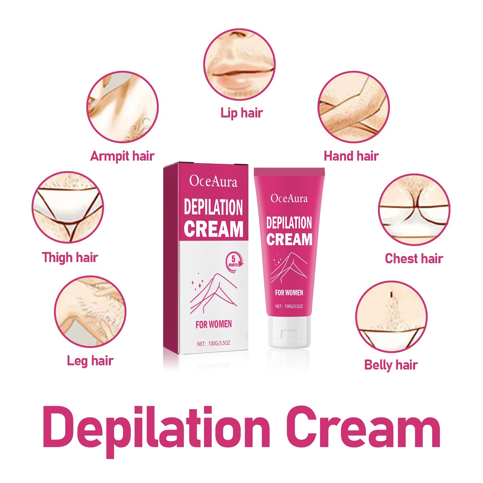 OceAura Women's Hair Removal Cream – Smooth & Moisturizing Hair Removal Cream Zpaxo