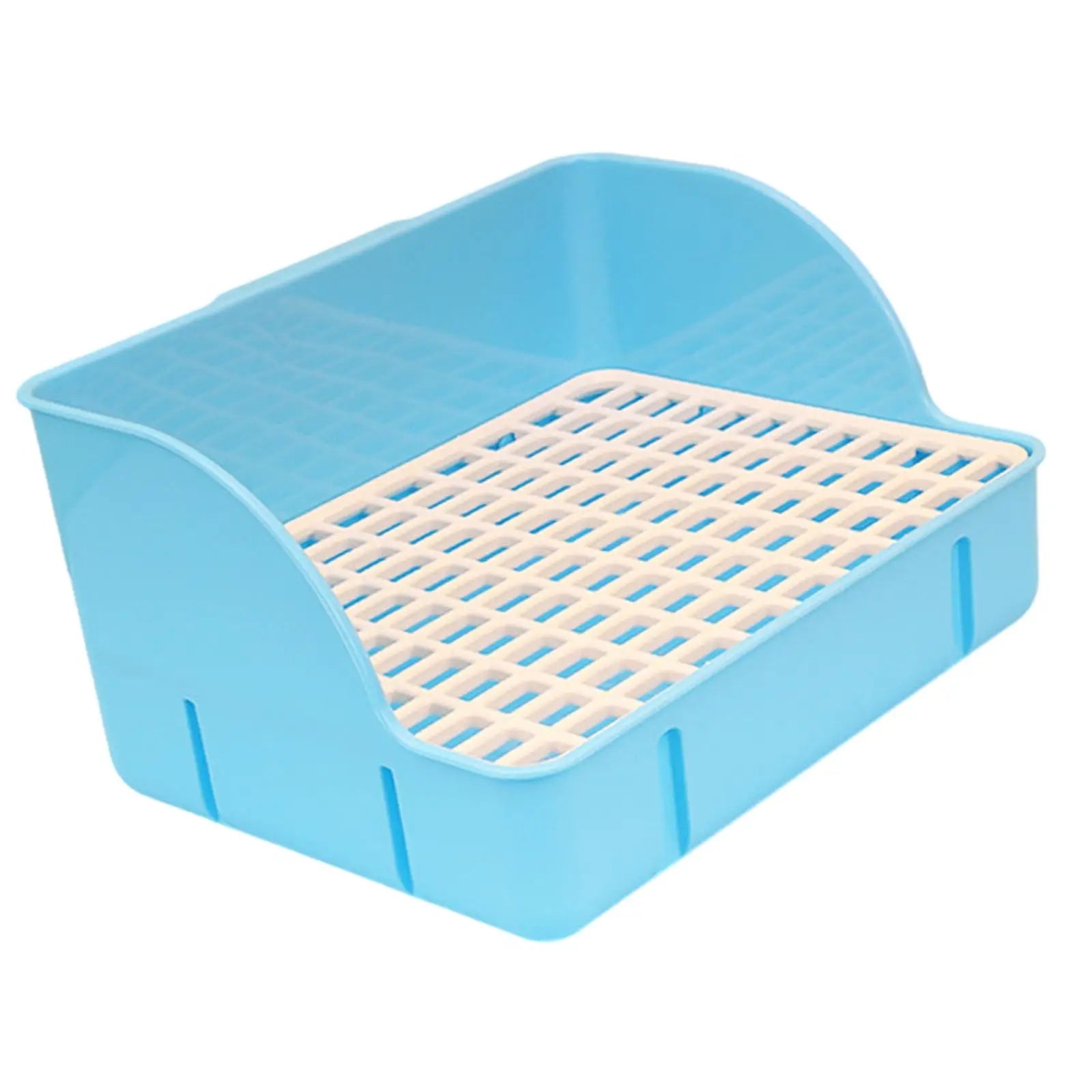 Rabbit Litter Box Durable Small Animals Litter Tray Corner Toilet Box for Ferrets Guinea Pigs Hamster Rats Cage Accessories Zpaxo blue pp mesh