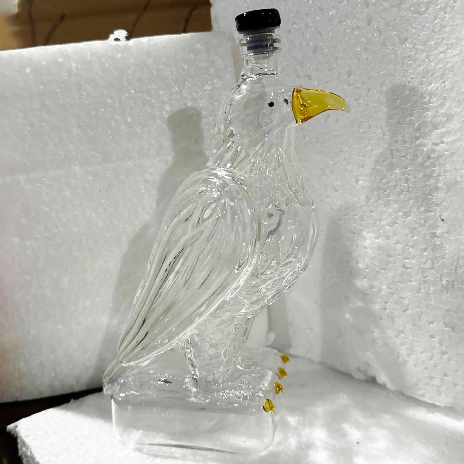 Whiskey Decanter Eagle Glass Collectible Novelty Container Beer