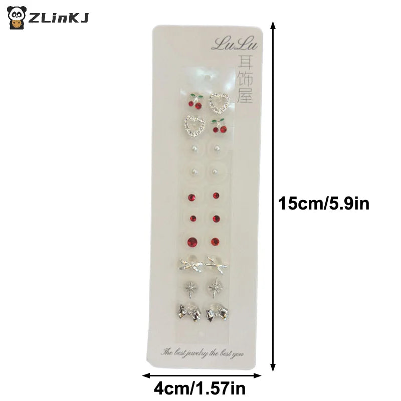 20 Patches Ear Acupuncture Stickers Bowknot Colorful Flower Rhinestones Ear Point Stickers Ear Pressure Stick Zpaxo
