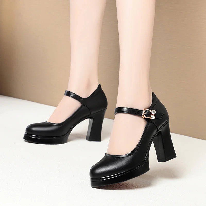 Waterproof Platform Heel Round-head Summer Model Training Special Zpaxo