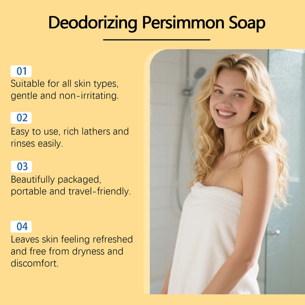 Persimmon Bath Soap Bar – Deep Cleanse & Moisturize Skin Bath Soap Bar Zpaxo