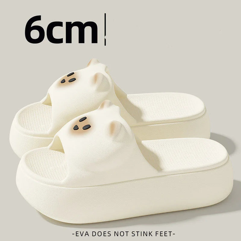 SHAJI Women Candy Colors Cloud Slides Summer Chunky Platform Thick