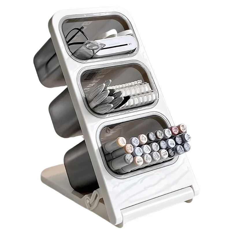 Wall Mounted Pen Holder Large Capacity Desk Organizer Markers Pens
