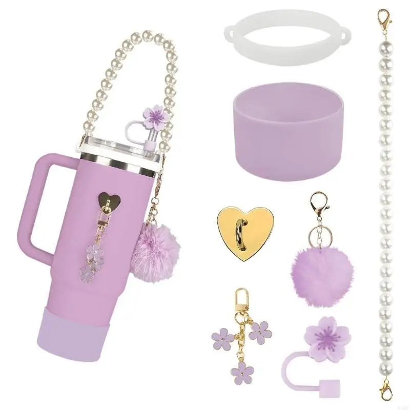 Silicone Water Bottle Boot Handle Cup Pendants Sleeve Accessory Straw