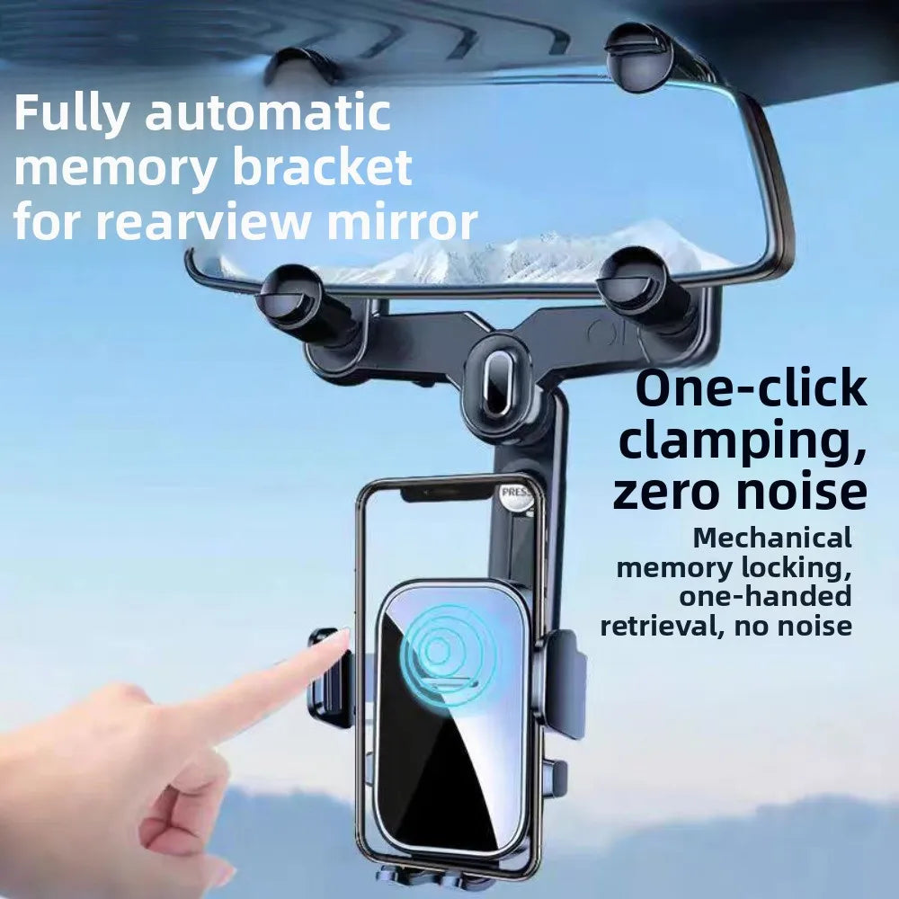 Adjustable Rearview Mirror Phone Holder Rotating Car Mount Stand Zpaxo