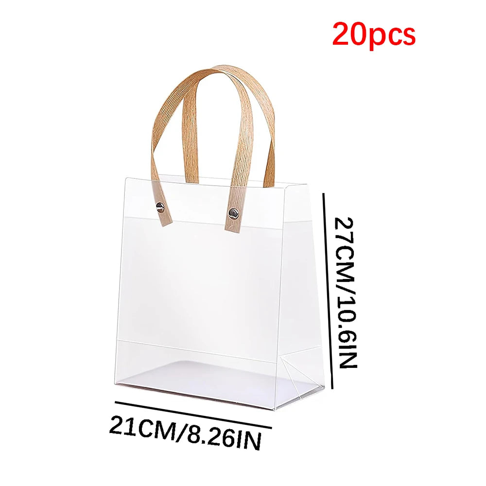 Frosted PVC Gift Bags 10/20 Pack – Holiday, Birthday & Party