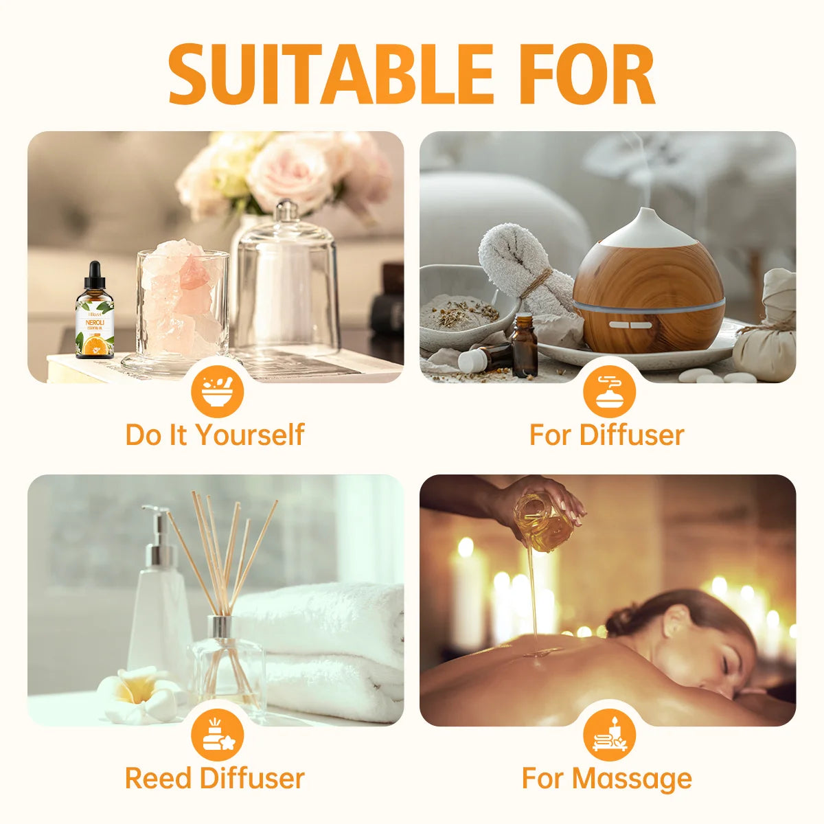 Neroli Essential Oil Hair Care Aromatherapy Humidifier Burner Zpaxo
