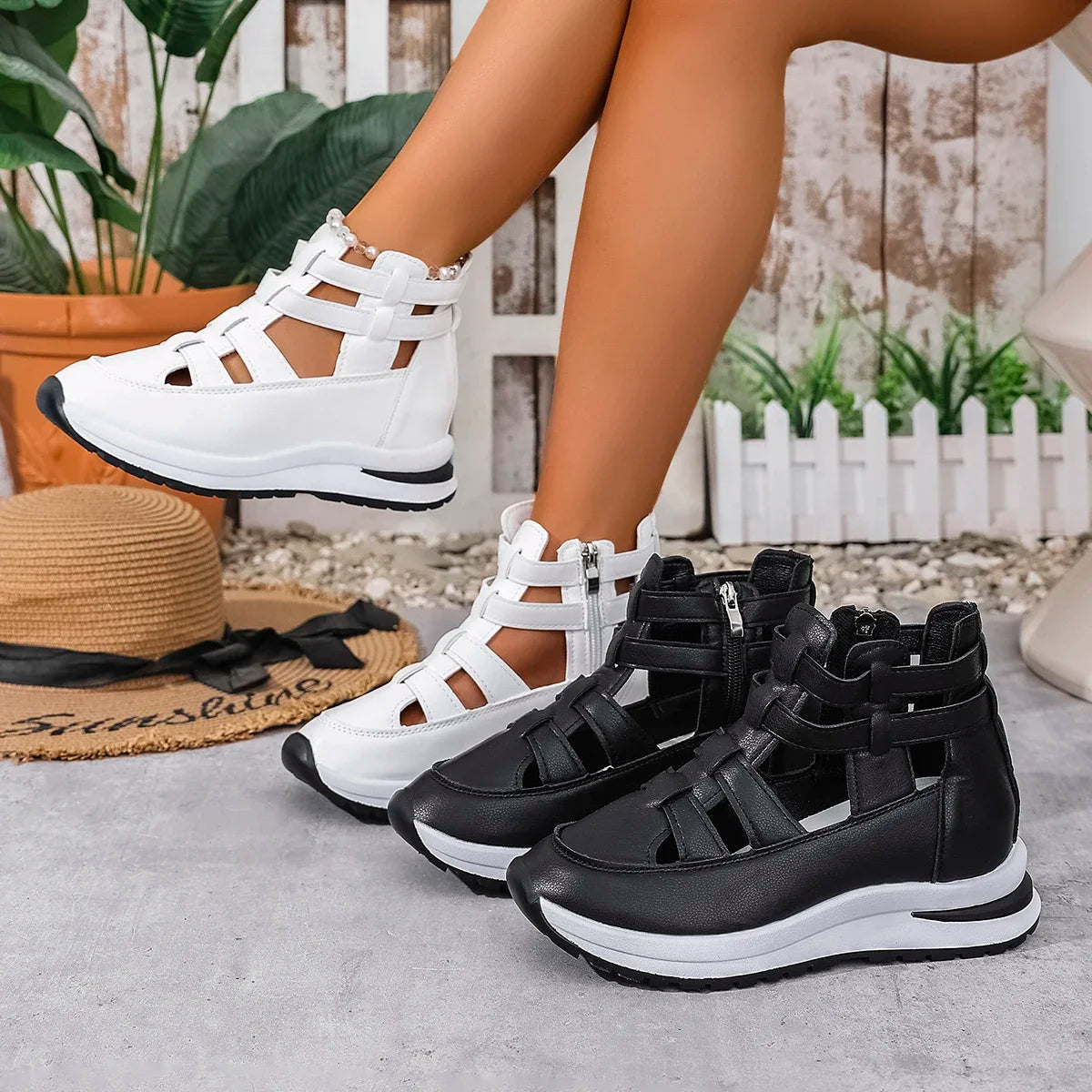 Women Sandals New Closed Toe Office and Career Summer Solid Wedge Shoes for Women New High Quality Buckle Strap Sandals Women Zpaxo
