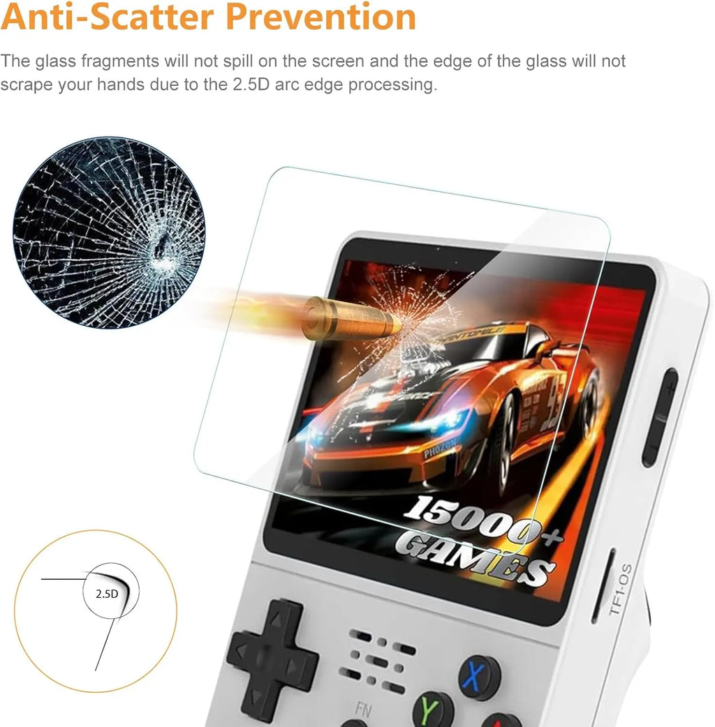 4-in-1 HD R36S Screen Protector & Carrying Case Bundle with Anti-scratch Shockproof for R36s Open Source Arcade Game Console Zpaxo