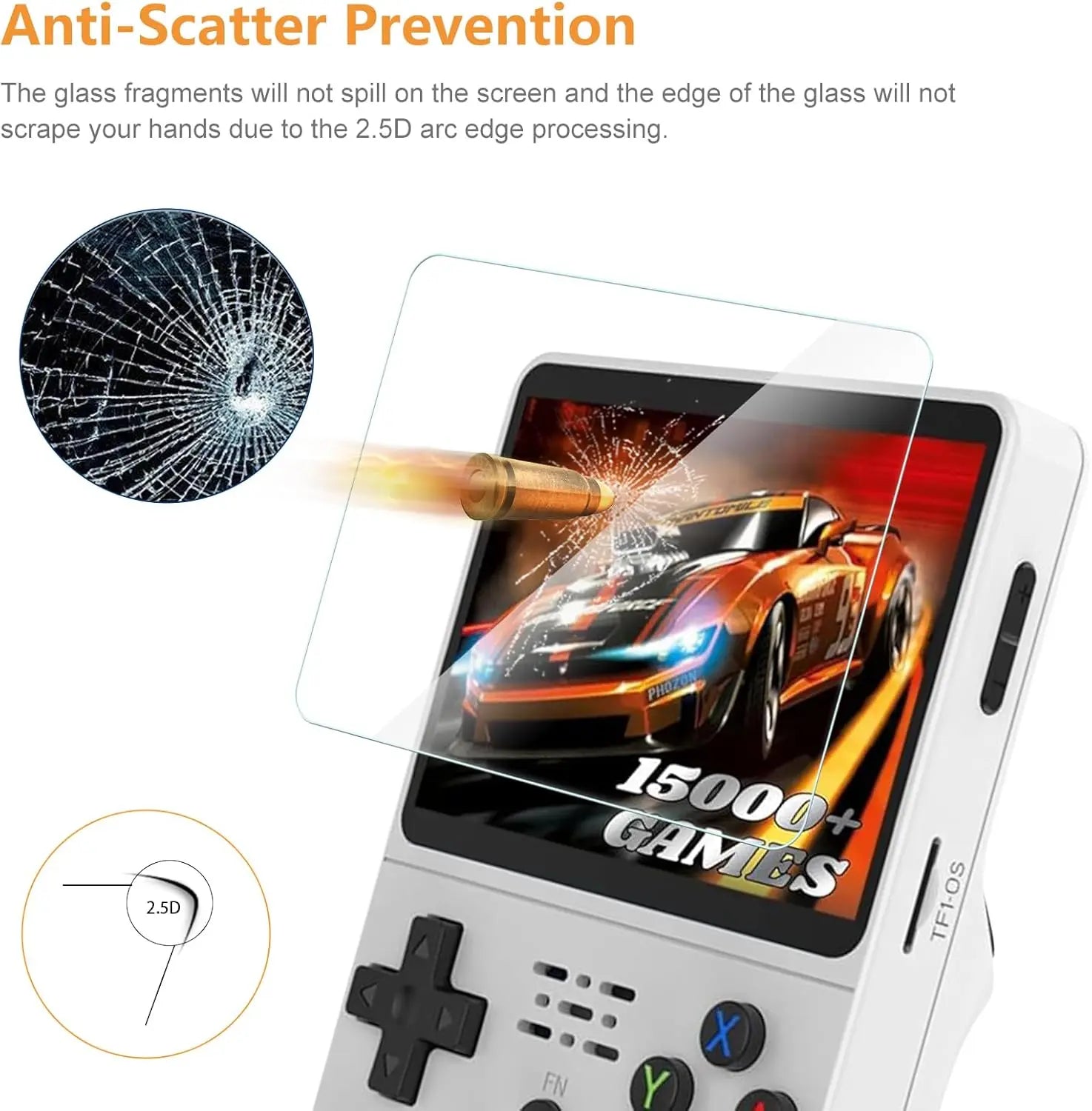 4-in-1 HD R36S Screen Protector & Carrying Case Bundle with Anti-scratch Shockproof for R36s Open Source Arcade Game Console Zpaxo