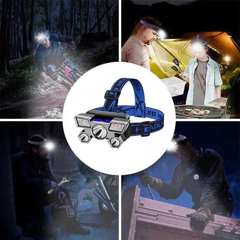 5-LED Rechargeable Headlamp – Camping, Fishing & Hiking Light