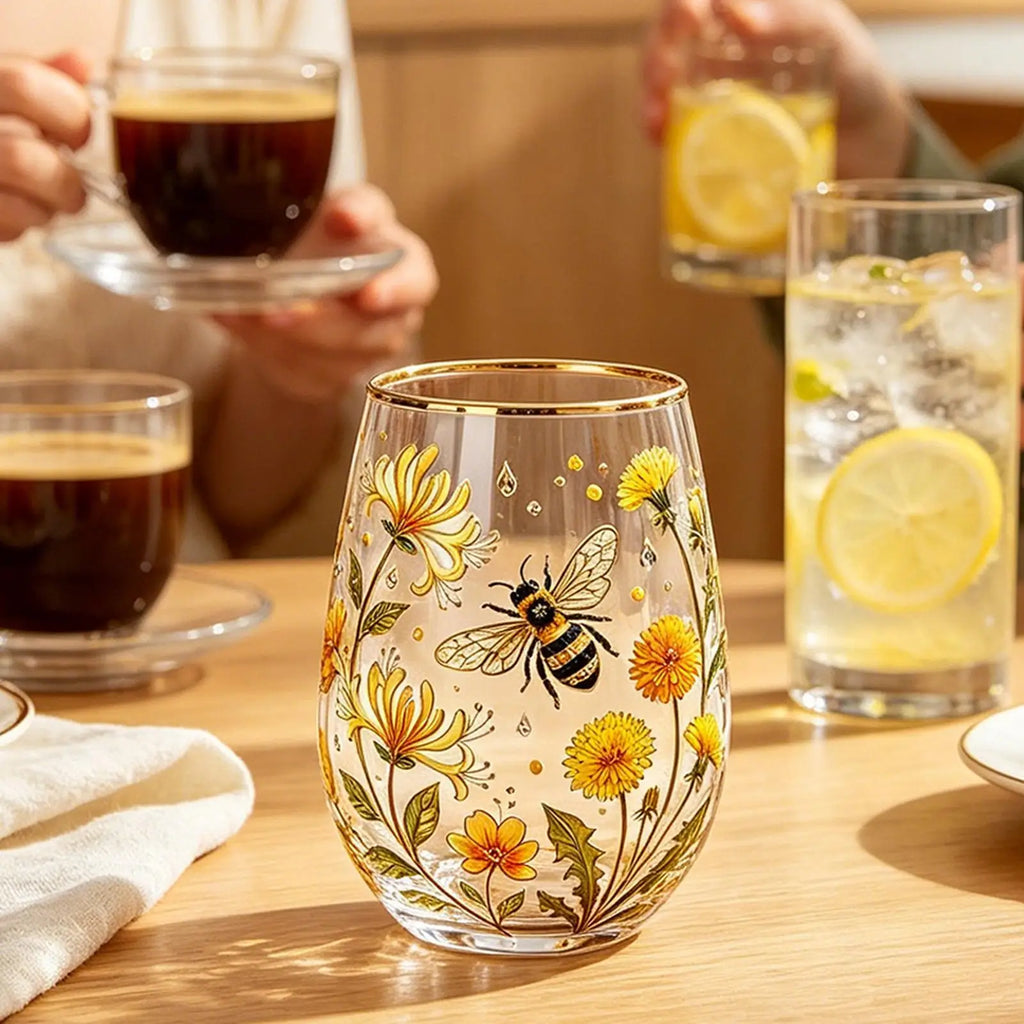 Flower Tea Cup Aesthetic Transparent Coffee Mug Glass Women Girls