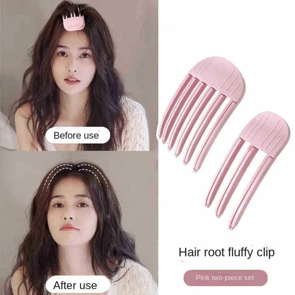 Air Bangs Hair Root Fluffy Clips Cushion Hair Root Hair Styling Tools Curling Hairpin Telescopic Exquisite Plastic Hair Curlers Zpaxo Light Pink-3-6 Teeth