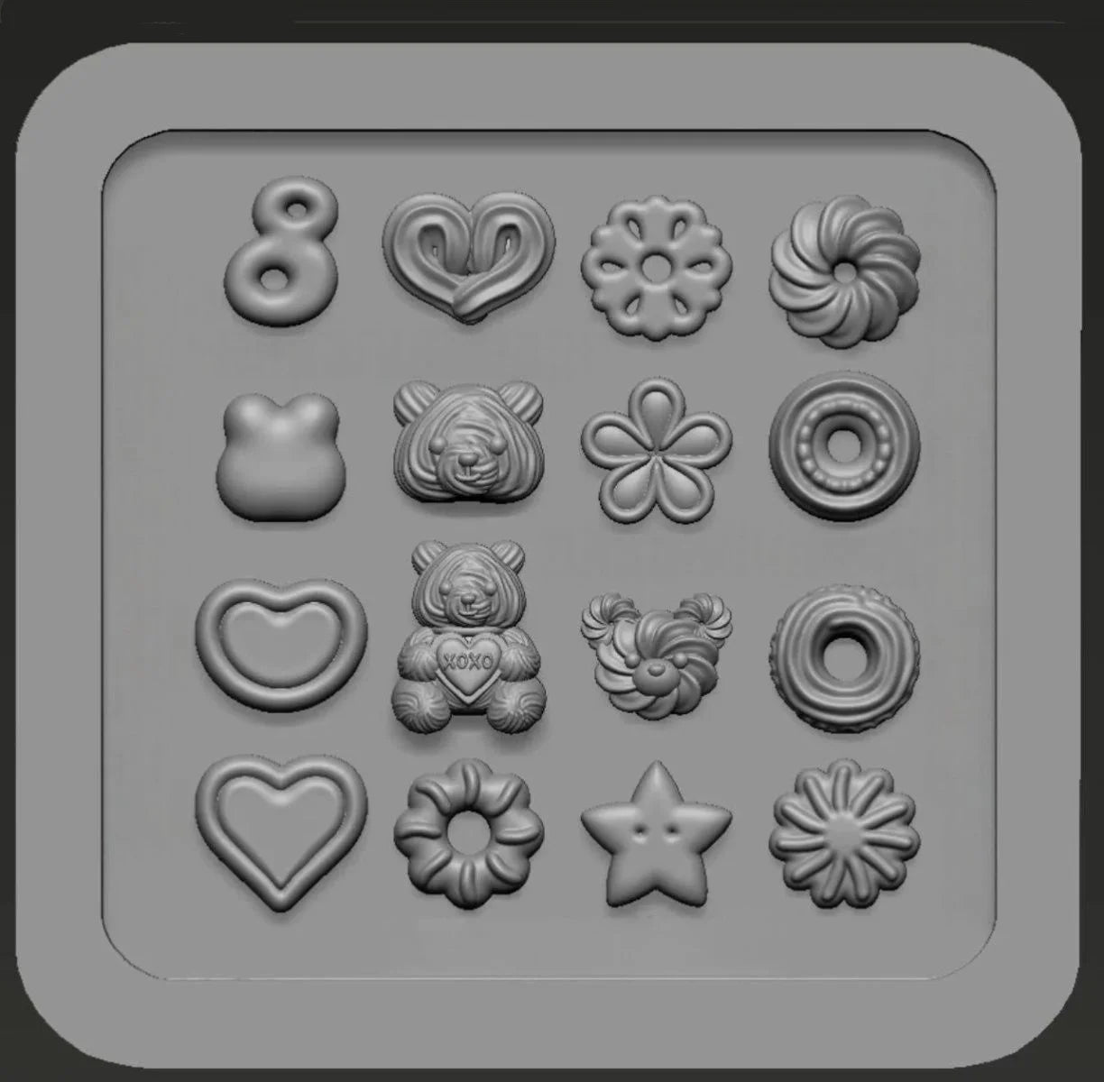 3D Silicone Mold Nail Art Design Relief Bow Strawberry Baroque Zpaxo A2