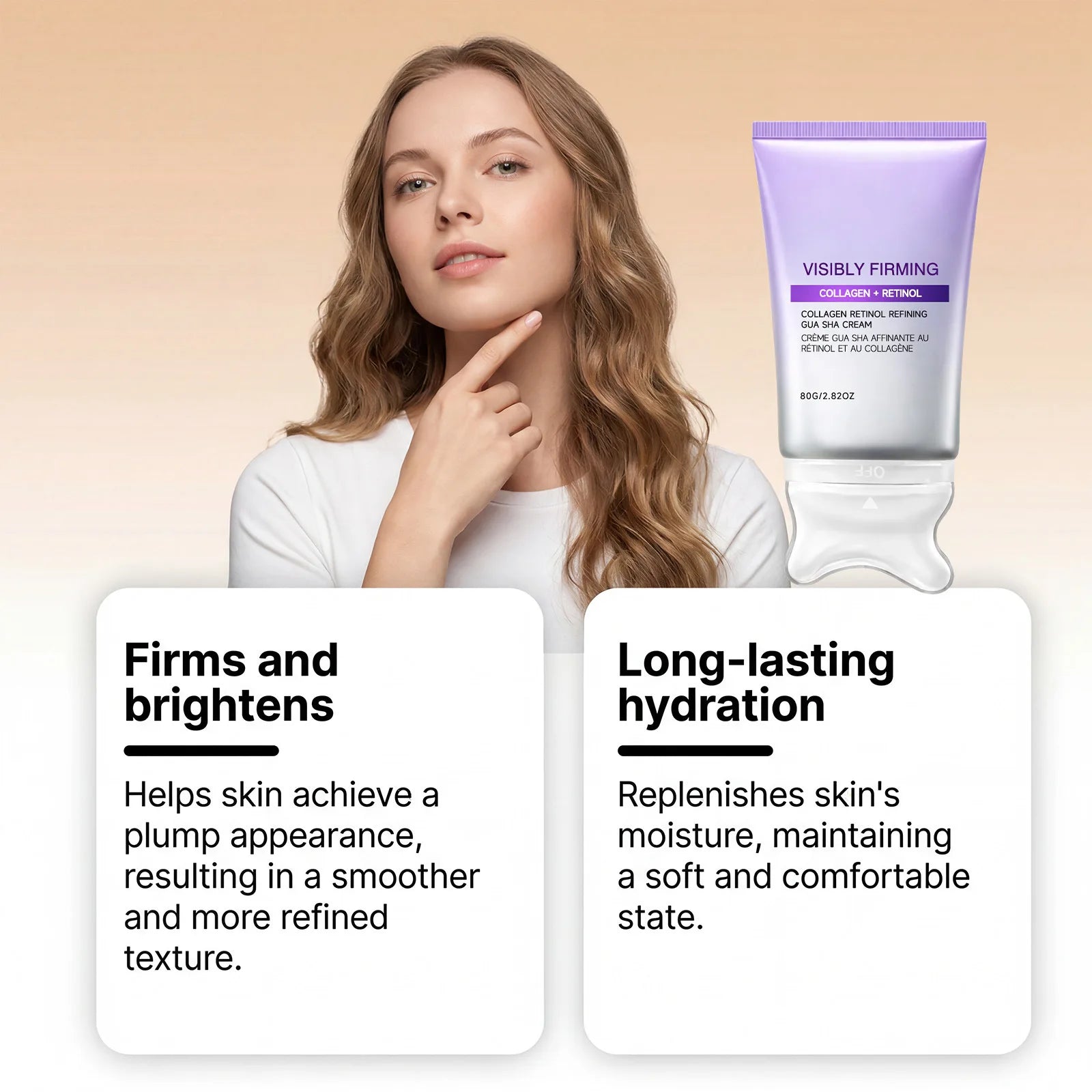 Retinol Collagen Gua Sha Lifting Face Cream 80g – Firms & Contours Lifting Face Cream Zpaxo