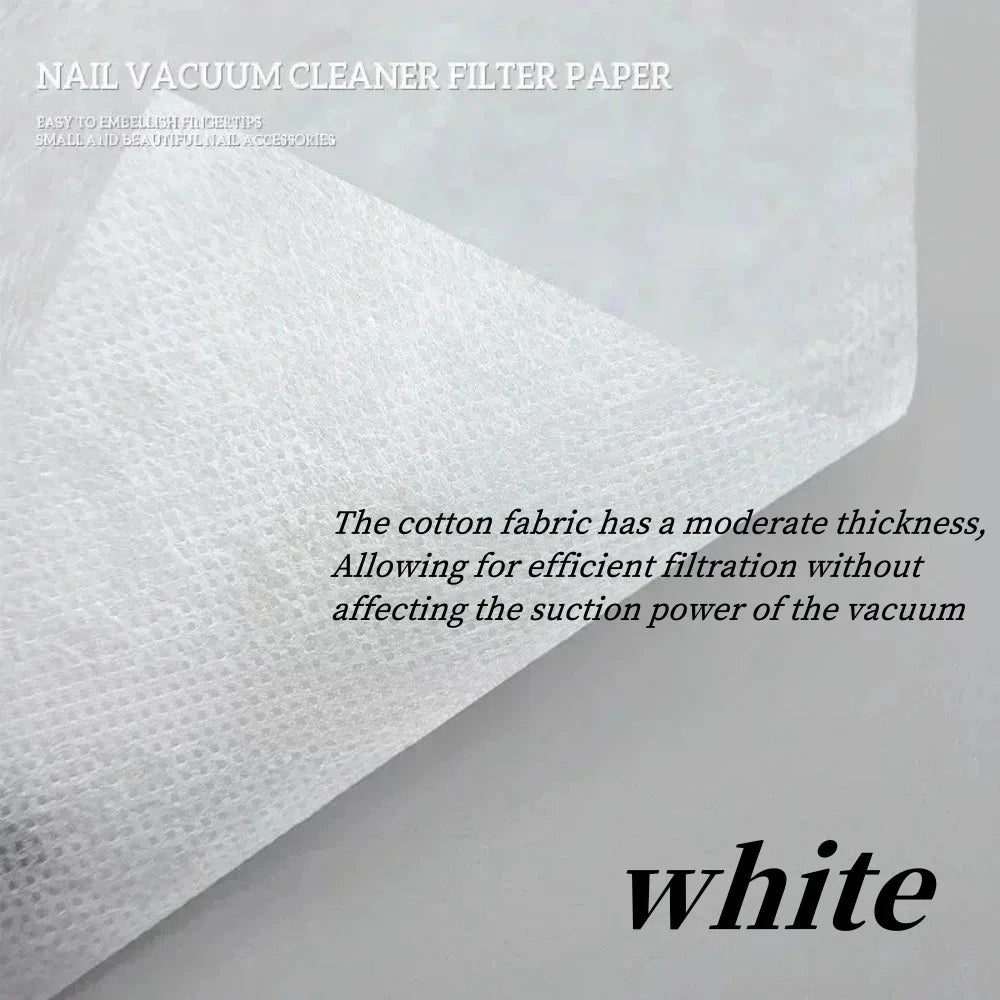 100 Pieces Of Nail Dust Extraction Filter Paper, Dust Filter Cotton, And Cleaning Accessories For Nail Vacuum Zpaxo