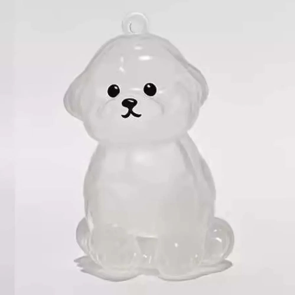 Dog Shape Hair Storage Box Transparent DIY Handmade Pet Keychain Zpaxo Bichon