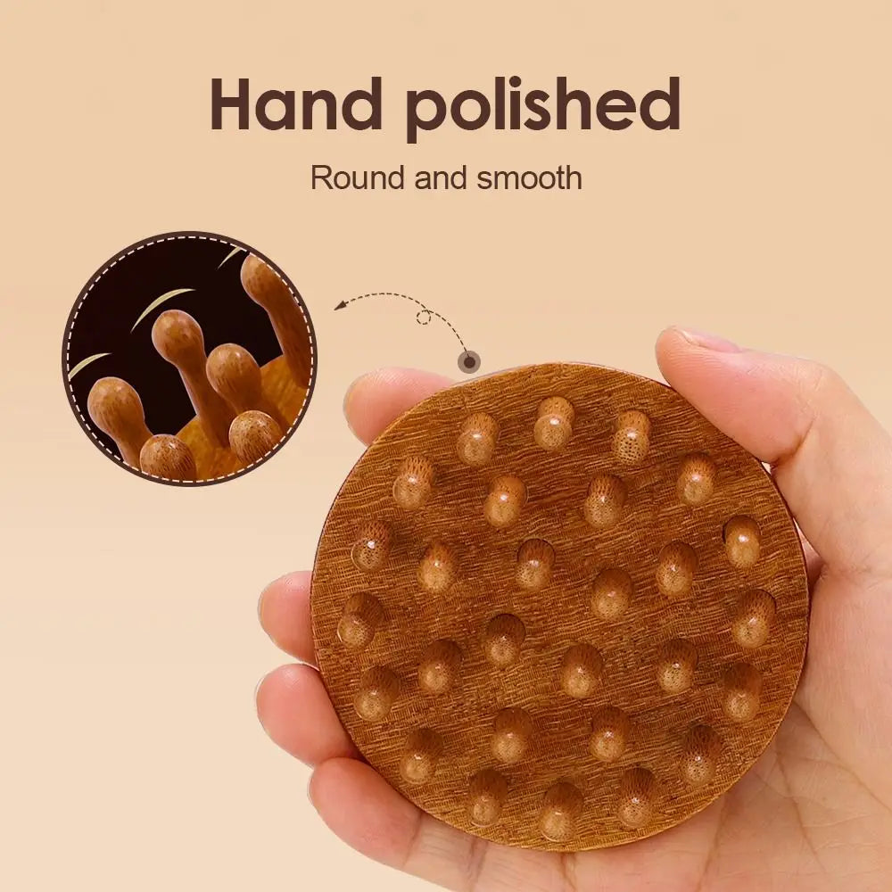 28 Nails Head Massage Comb Multifunctional Circular Tooth Wood Blood Zpaxo Default Title