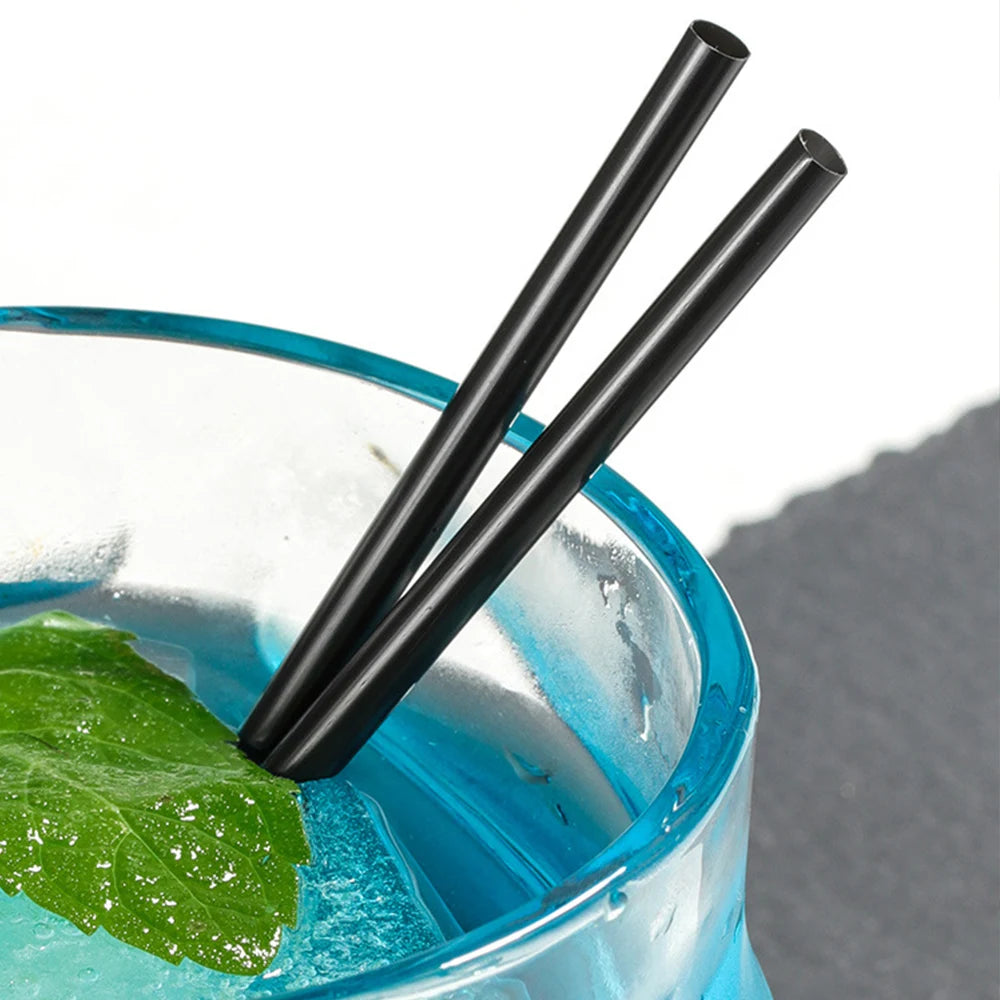500Pcs Disposable Straws Black 13cm Plastic Coffee Cocktail Stirrers Straws Drink Tube Bar Party Accessories Zpaxo
