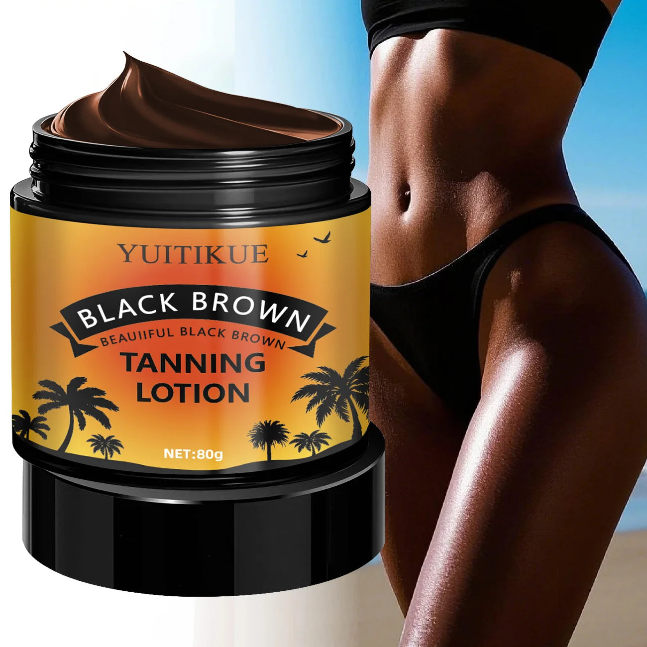 YUITIKUE Sunless Tanning Lotion 80g – Self Tanner All Skin Tones Sunless Tanning Lotion Zpaxo