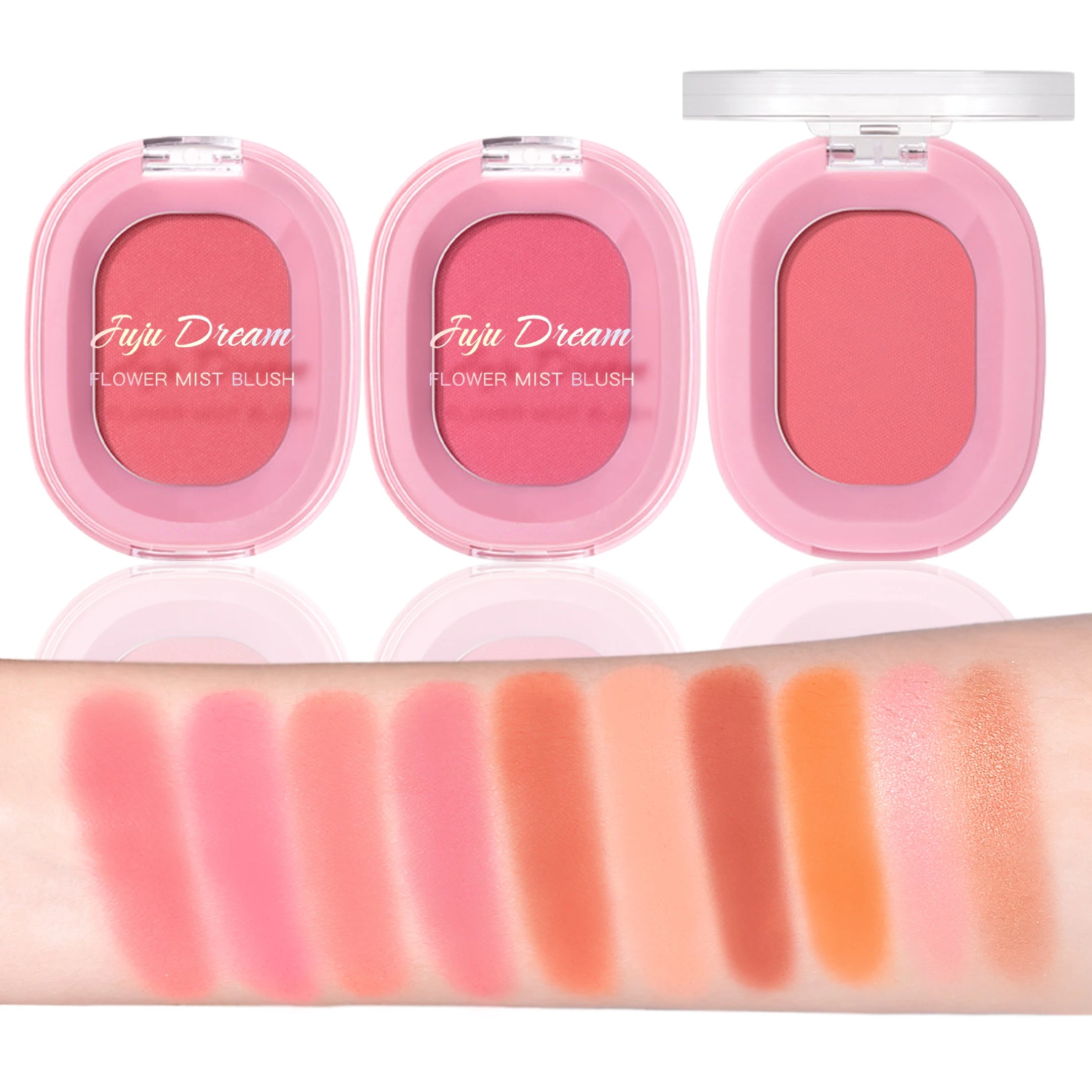 JUJu DREAM Flower Mist Blush Disc Monochrome Matte Powder Fine Flash Zpaxo