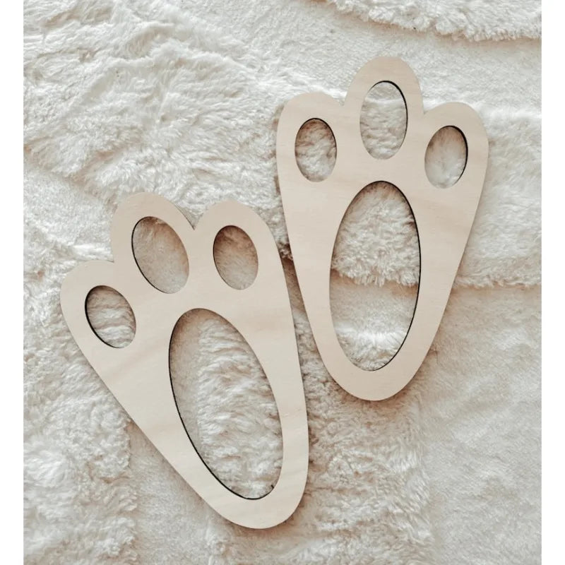 Reusable Bunny Paw Print Stencils Easter Footprint Plaques Egg Hunts