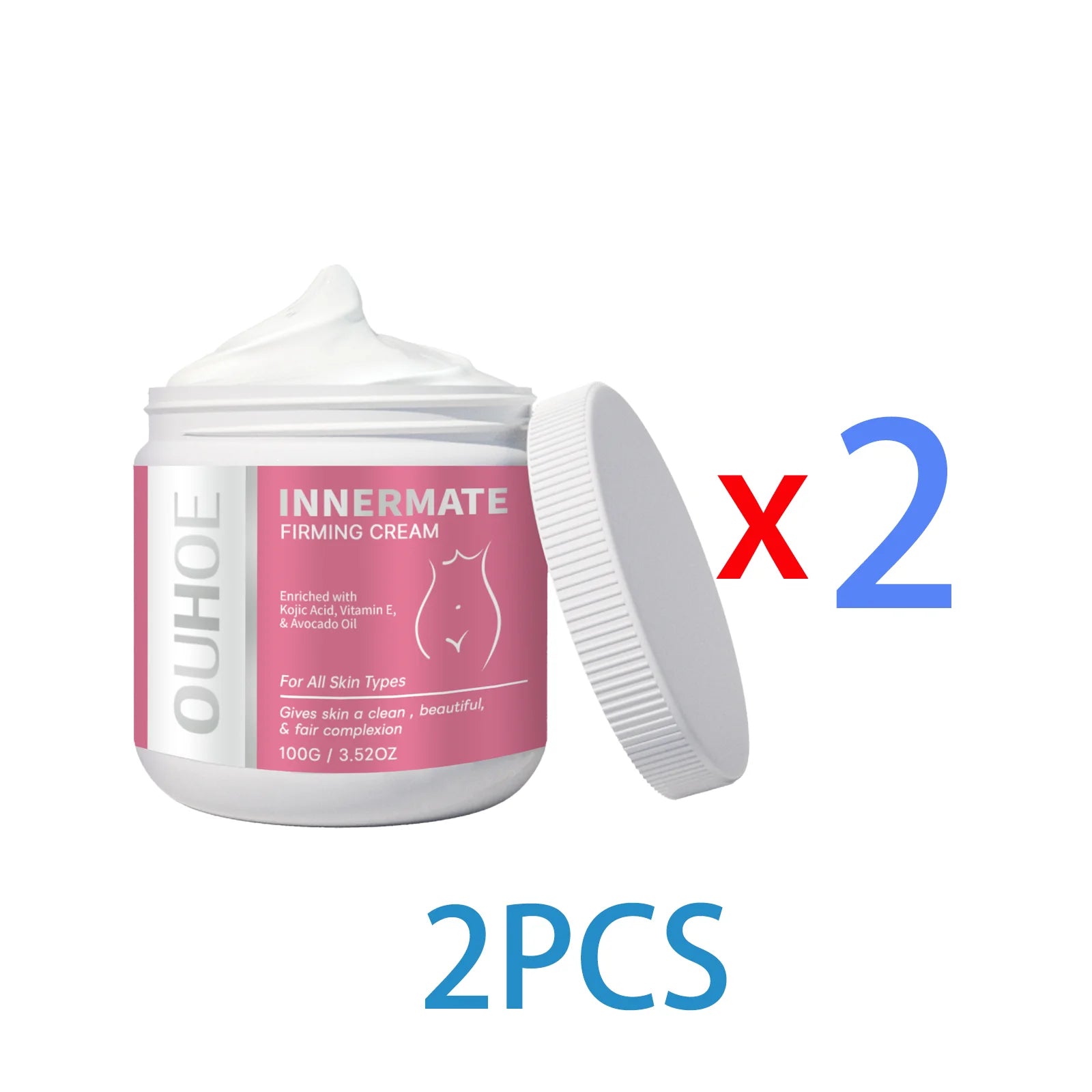 Ouhoe Dark Spot Brightening Body Cream 100g Visibly Revive Dull Skin Underarms Knees Elbows Hydrating Smoothing Gentle Formula Zpaxo 2PCS