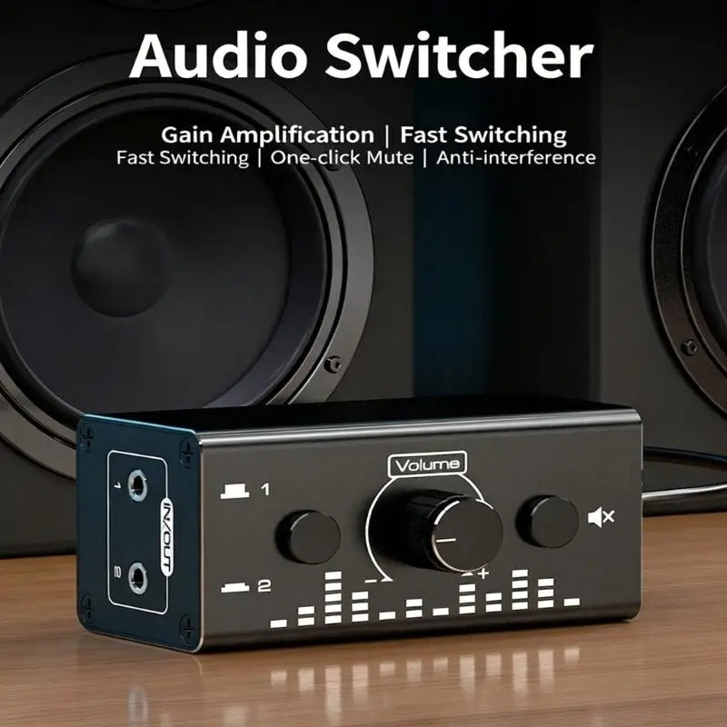 652F Portable Bidirectional Stereo Sound Selectors Box Volumes Dials Zpaxo CN