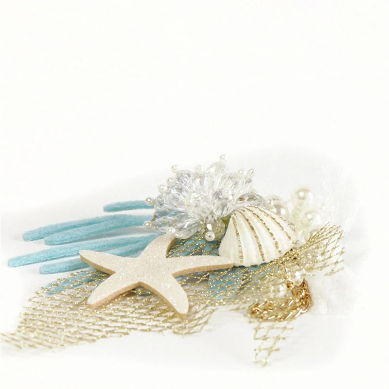 Ocean-inspired Hair Embellishments Starfish Synthetic Crystal Shell Zpaxo
