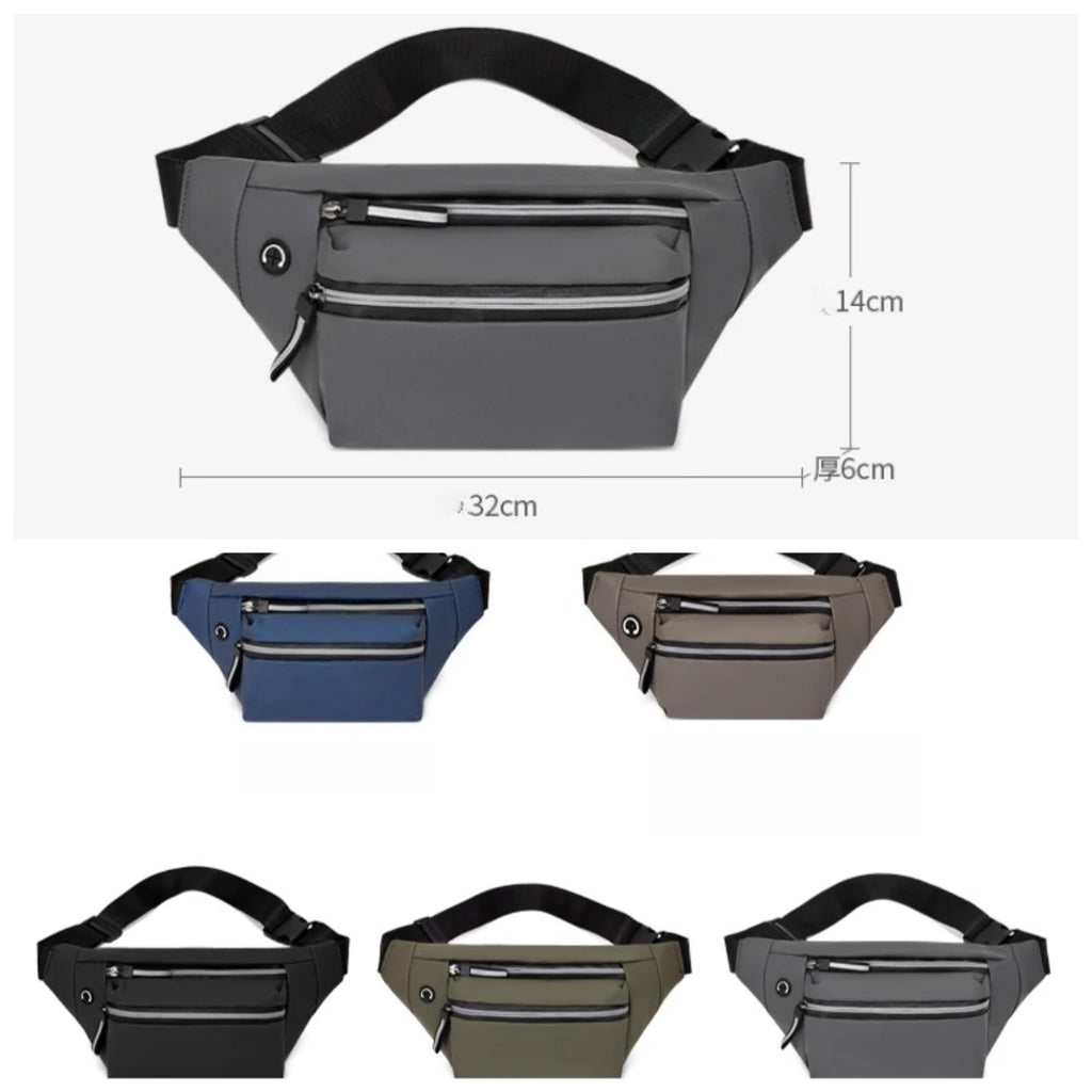 Bag for Men Chest Bag Simple Waist Bag Casual Crossbody Men's Cell Phone Bags Gray Shoulder Bag Multi Use Business Coin Purse Zpaxo