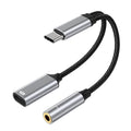 1 USB C Jack Earphone Charging Cable Converter 3 5 Audio Adapter