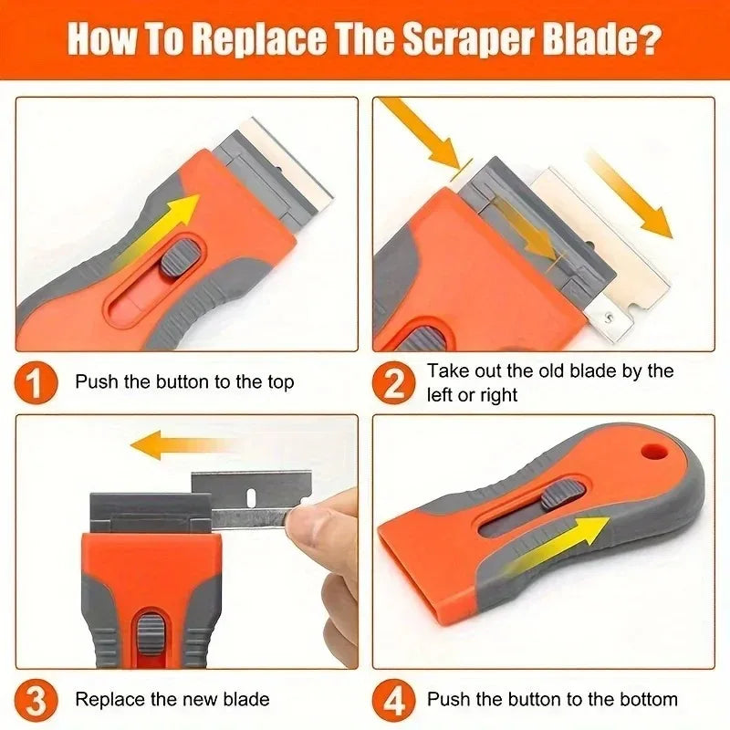 Telescopic Scraper Knife Set 10 Blades – Glue & Paint Removal Tool Scraper Knife Set Zpaxo