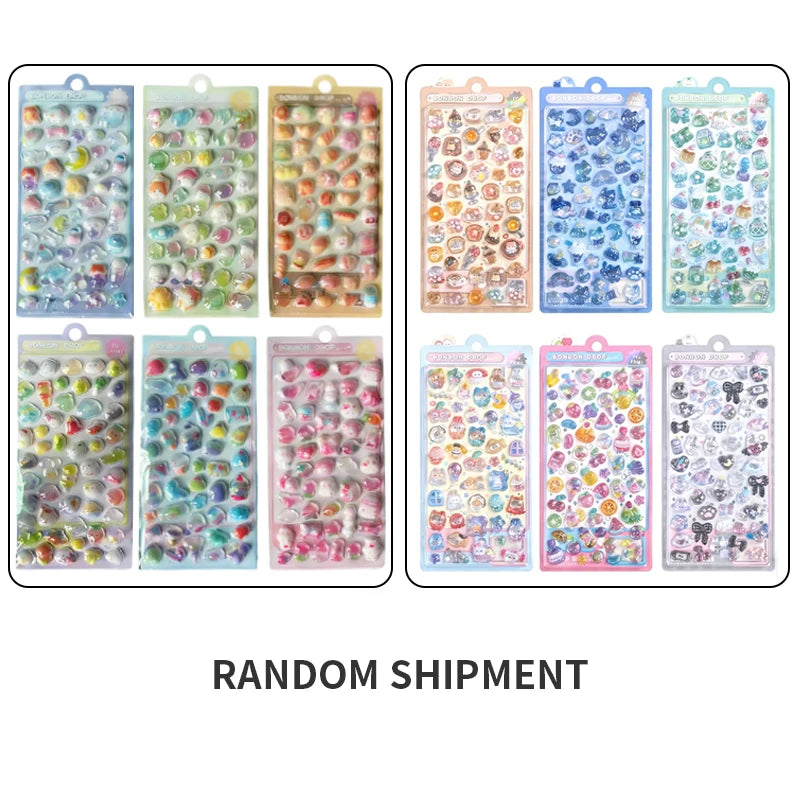 Funny Sweet Furit Ice Cream Pets Drop 3D Relief Sticker Scrapbooking Diy Diary Decor Journaling Stationery Kawaii Stickers Zpaxo